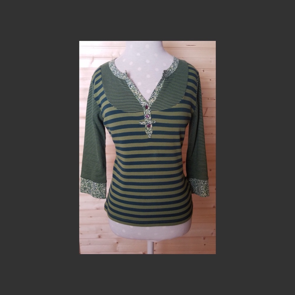 Green Striped Top